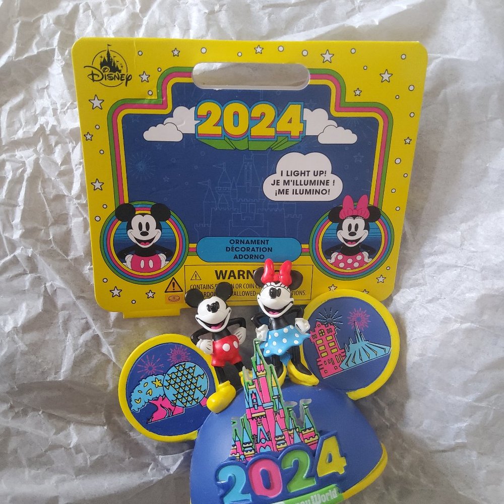 Disney 2024 New Years   Ear Hat Light up  Ornament  NWT